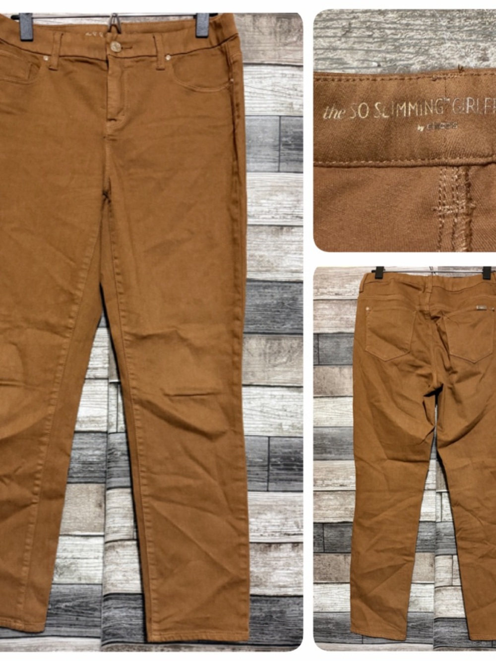 Chico’s So Slimming Girlfriend Ankle Jeans Women’s Chicos Size 0 Brown Stretch